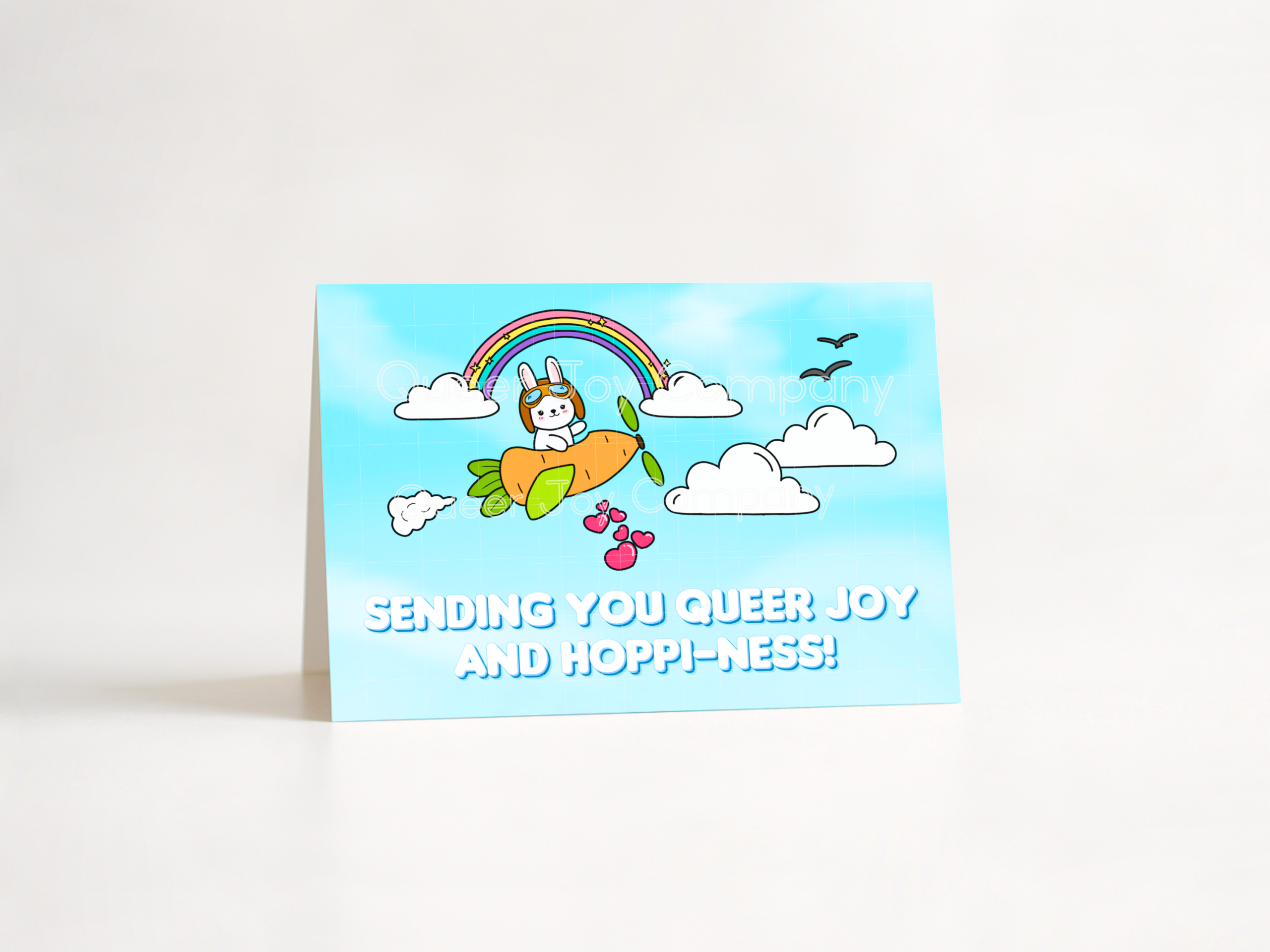 Queer Joy™ Horizontal 7x5 Inch Sustainable Queer Joy and Hoppi-ness Card with Envelope - Image 3