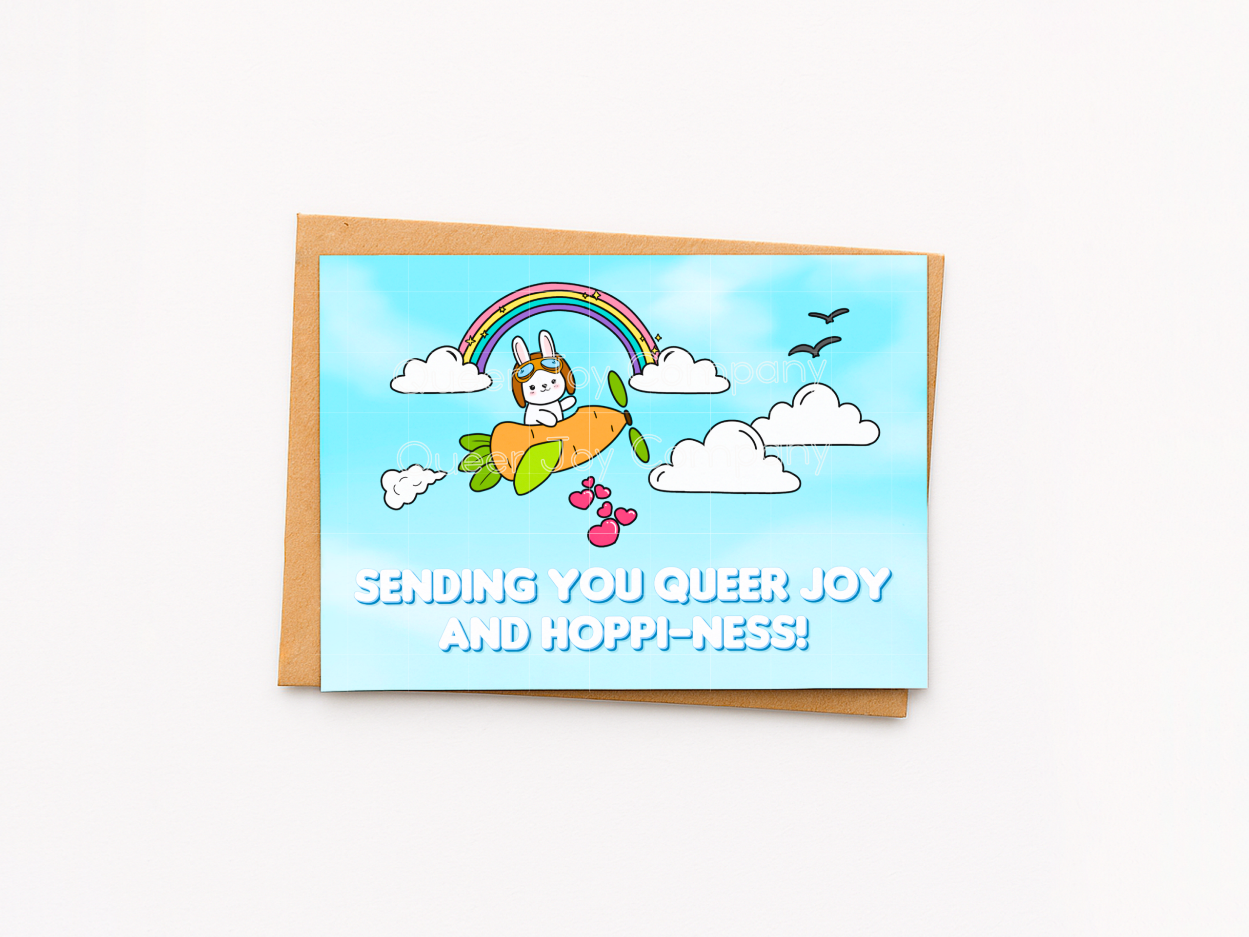 Queer Joy™ Horizontal 7x5 Inch Sustainable Queer Joy and Hoppi-ness Card with Envelope - Image 4